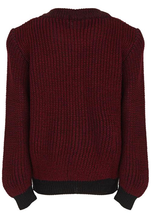 See-Saw - 2 Tone Knit Jumper Dark Red