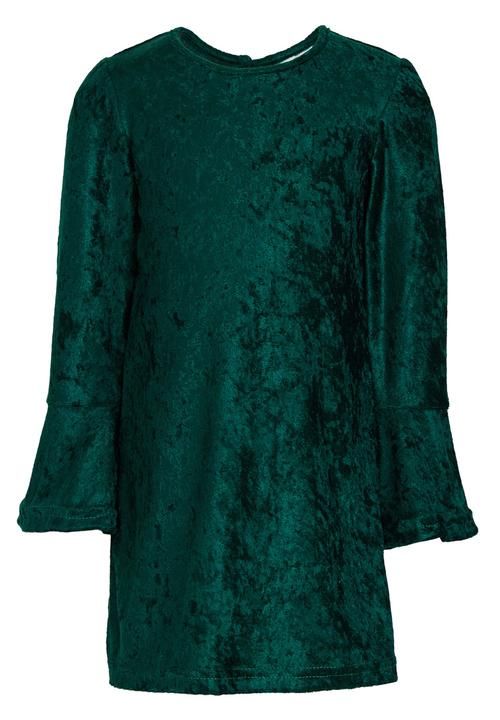 See-Saw - Bell Sleeve Velour Dress Green