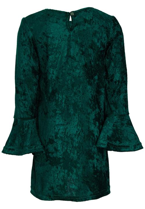 See-Saw - Bell Sleeve Velour Dress Green