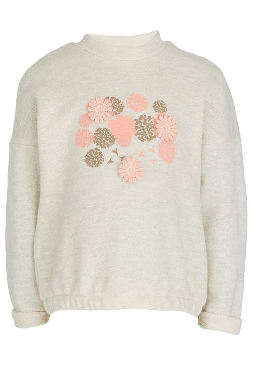 See-Saw - Flower Print Sweater Cream