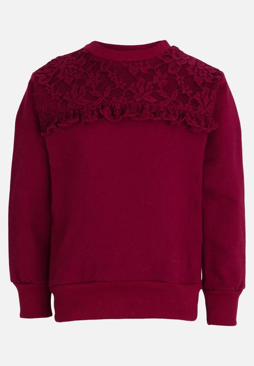 See-Saw - Applique Sweat Top Maroon