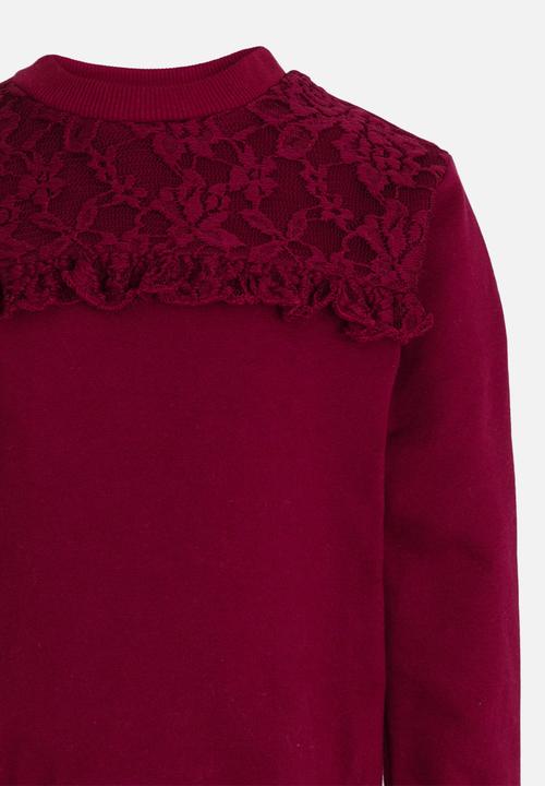 See-Saw - Applique Sweat Top Maroon