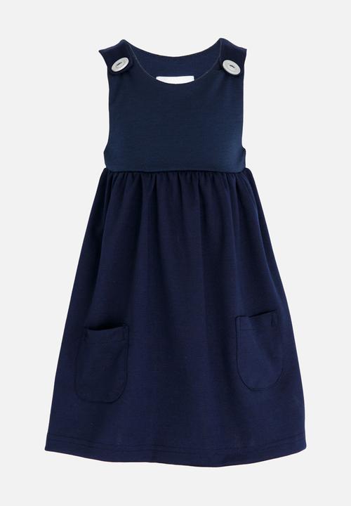 See-Saw - Pinafore with Front Pockets Navy