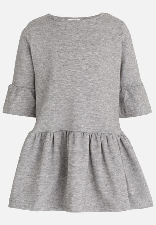 See-Saw - Fluted Sleeve Dress Grey