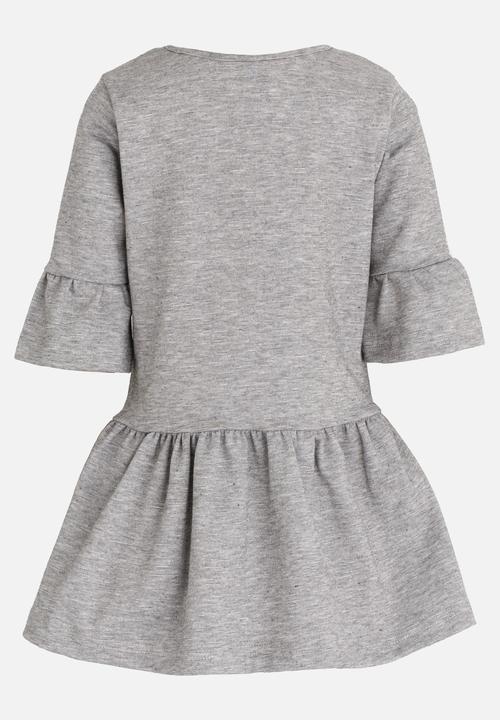 See-Saw - Fluted Sleeve Dress Grey