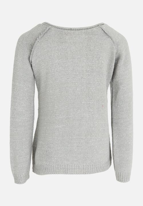 See-Saw - Pointelle Long Sleeve Cardigan Grey