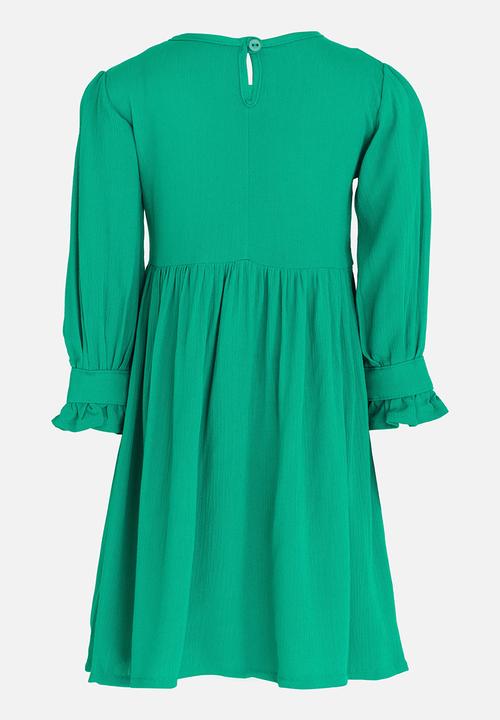 See-Saw - Boho Dress with Embroidery Green
