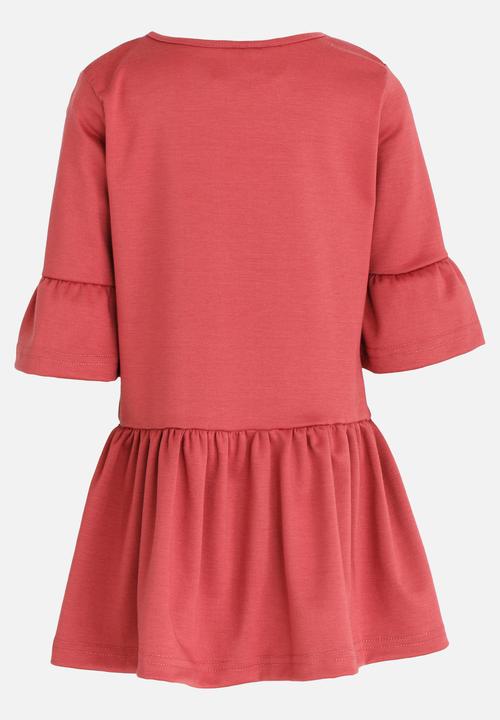 See-Saw - Fluted Sleeve Dress Burgundy
