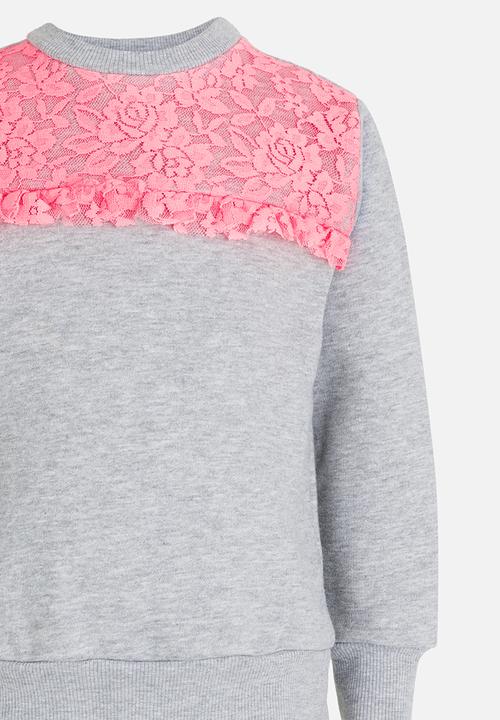 See-Saw - Applique Sweat Top Grey Melange
