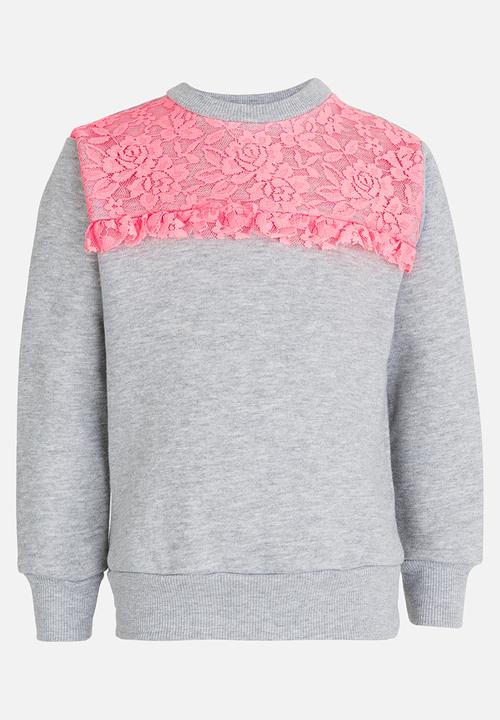 See-Saw - Applique Sweat Top Grey Melange