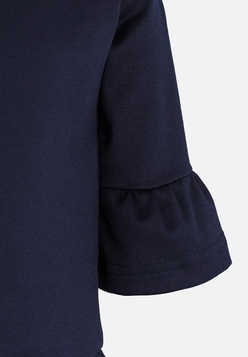 See-Saw - Fluted Sleeve Dress Navy