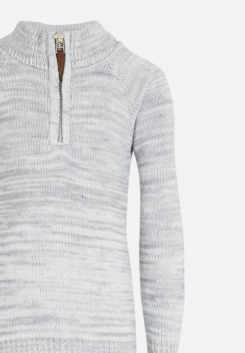 See-Saw - Zip Detail Pullover Grey Melange
