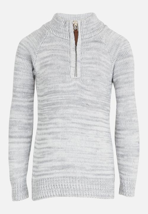 See-Saw - Zip Detail Pullover Grey Melange