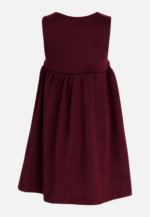 See-Saw - Pinafore with Front Pockets Burgundy