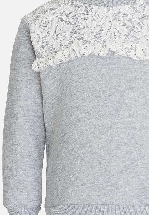 See-Saw - Applique Sweat Top Grey Melange