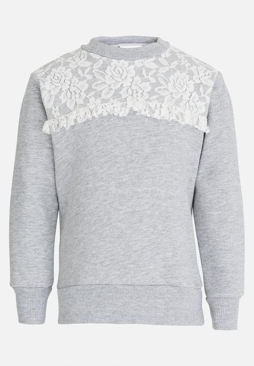 See-Saw - Applique Sweat Top Grey Melange
