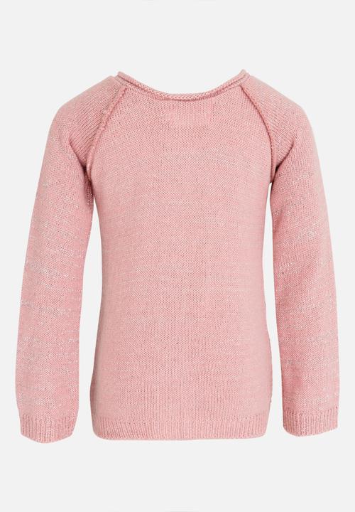 See-Saw - Pointelle Long Sleeve Cardigan Pale Pink