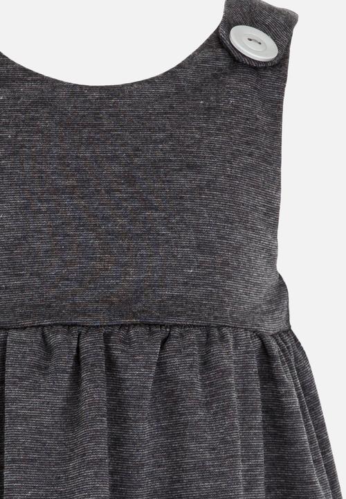See-Saw - Pinafore with Front Pockets Charcoal