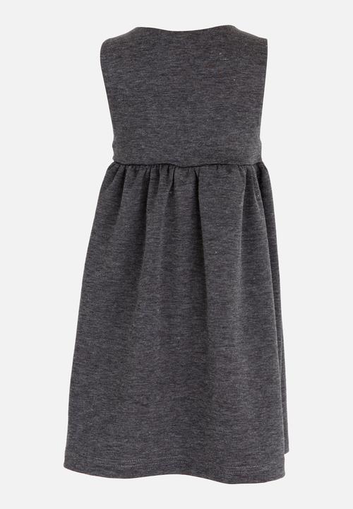 See-Saw - Pinafore with Front Pockets Charcoal