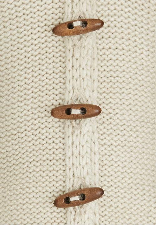 See-Saw - Hooded Chunky Knit Cardigan Neutral
