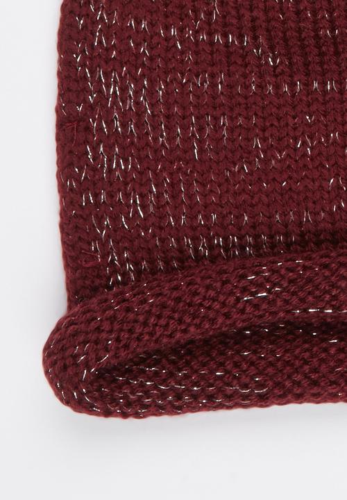 See-Saw - Lurex Beanie Maroon