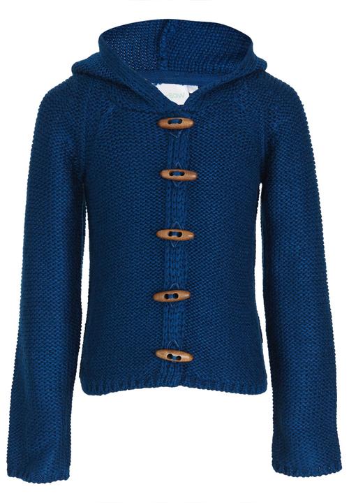 See-Saw - Hooded Chunky Knit Cardigan Blue