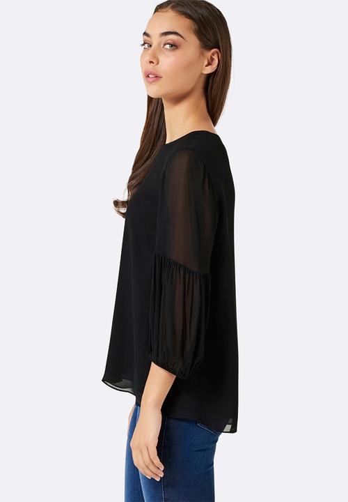 Forever New (Spree) - Carol Volume Sleeve Blouse Black