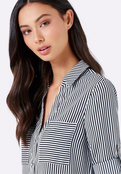 Forever New (Spree) - Joanne Pocket Stripe Shirt Black and White