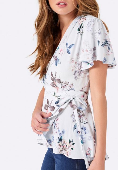 Forever New (Spree) - Yasmin Wrap Blouse  Pale Blue