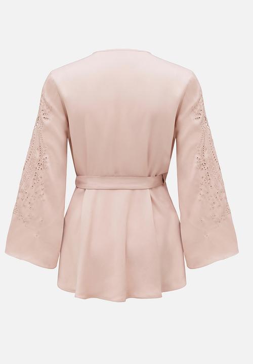 Forever New (Spree) - Giselle Cutwork Wrap Blouse Nude