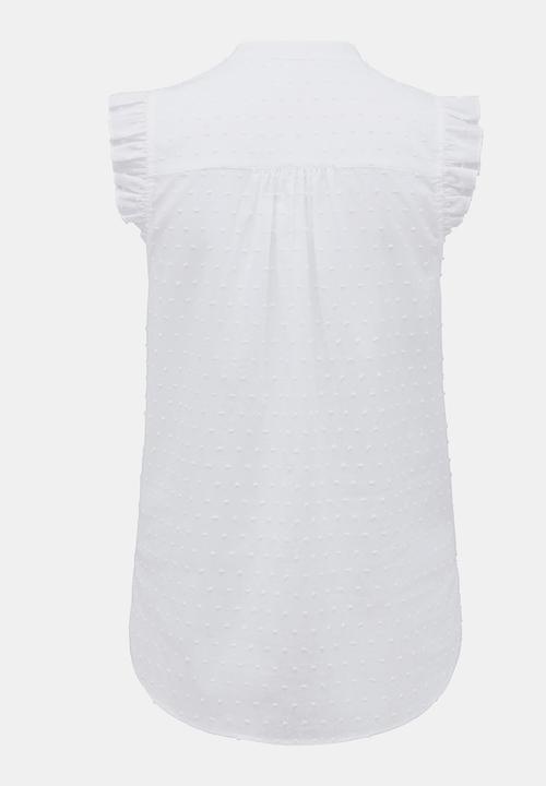 Forever New (Spree) - Sienna Sleeveless Dobby Frill Shirt White