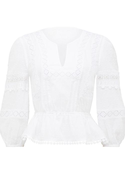 Forever New (Spree) - Tiffany Splice Boho Blouse White
