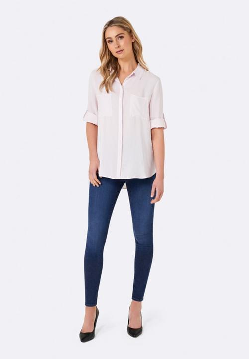 Forever New (Spree) - Mabel Stripe Shirt Pale Pink