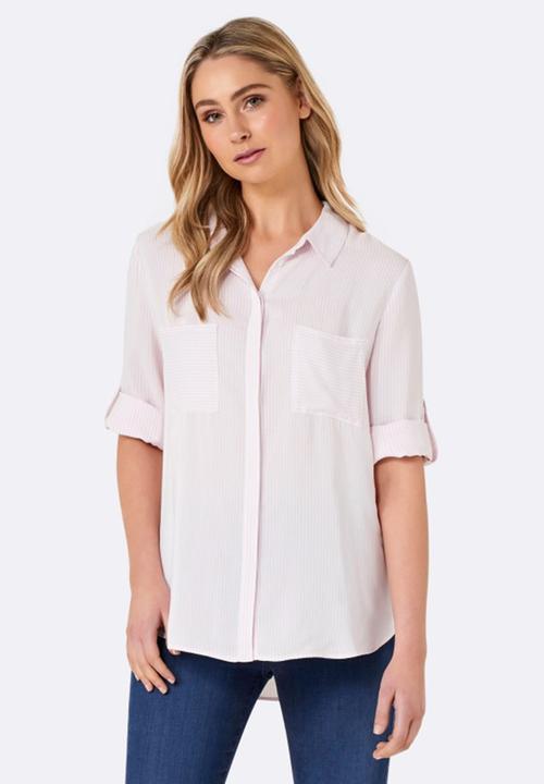 Forever New (Spree) - Mabel Stripe Shirt Pale Pink