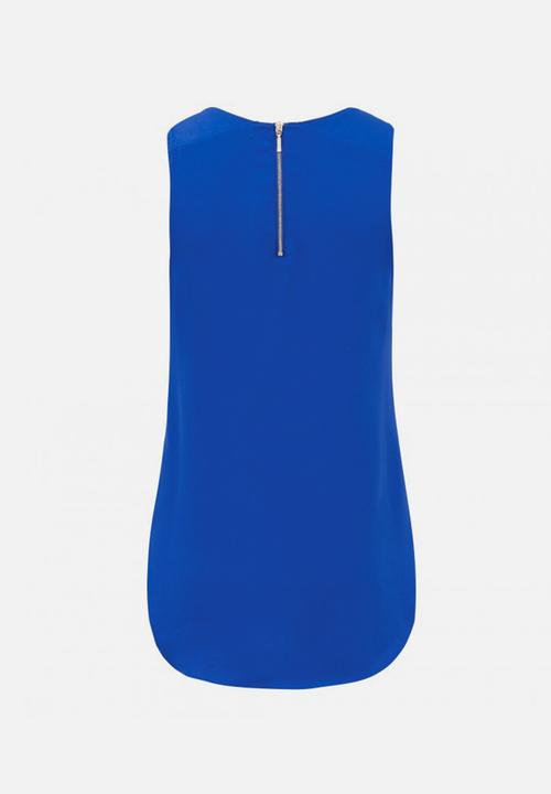 Forever New (Spree) - Beth Curved Hem Zip Back Tank Cobalt