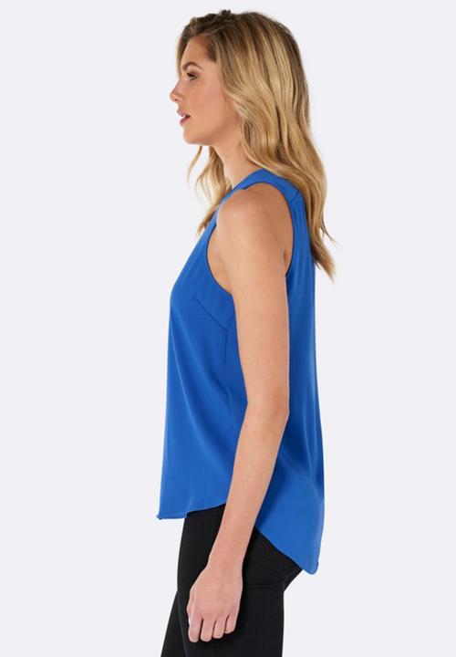 Forever New (Spree) - Beth Curved Hem Zip Back Tank Cobalt