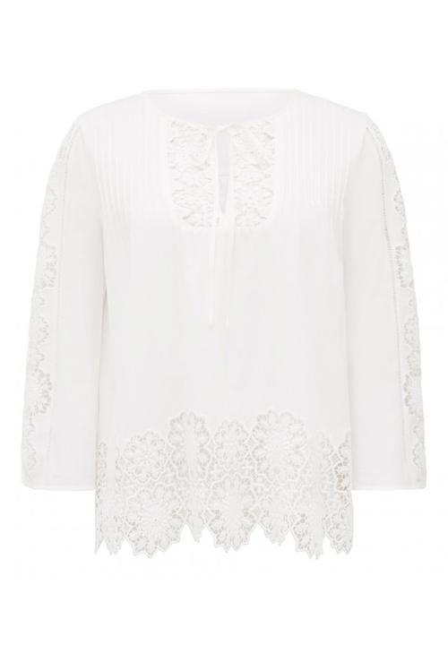 Forever New (Spree) - Lana Lace Floral Embroidery Blouse Off White