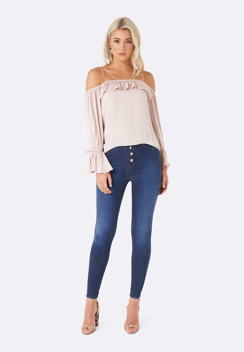 Forever New (Spree) - Lorraine Strappy Tie-sleeve Top Nude