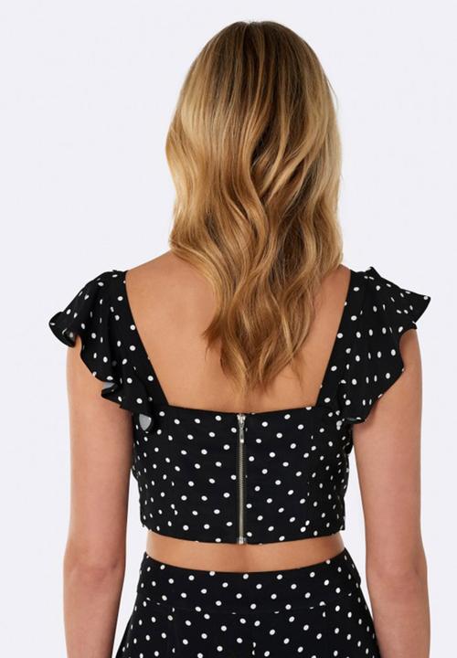 Forever New (Spree) - Holly Wrap Cropped Top Black and White