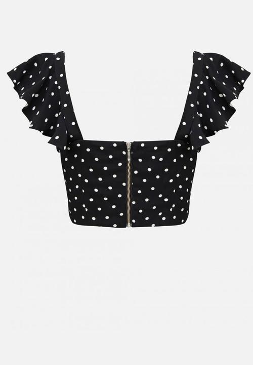 Forever New (Spree) - Holly Wrap Cropped Top Black and White