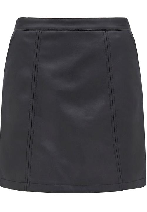 Forever New (Spree) - Mia Panelled Leather Look Mini Skirt Black