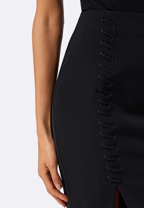 Forever New (Spree) - Alexi Lace-up Pencil Skirt Black