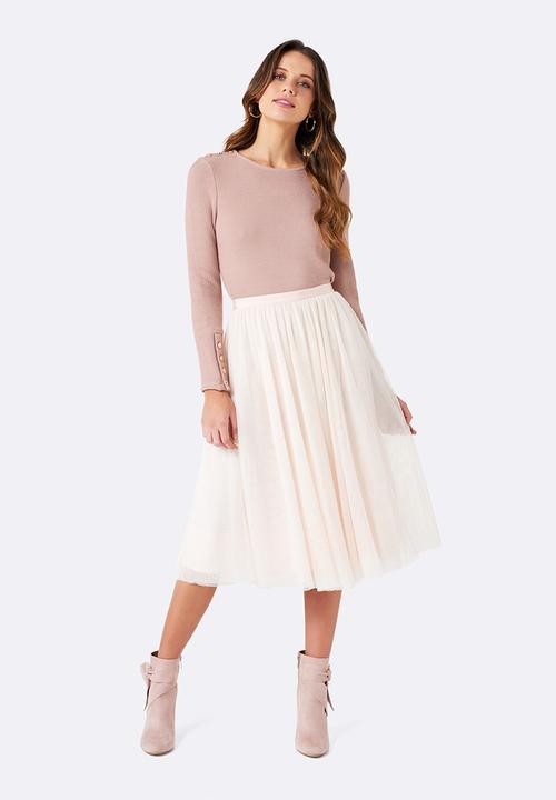 Forever New (Spree) - Ella Tulle Midi Skirt Pale Pink