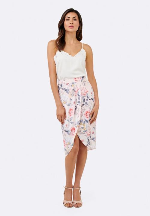 Forever New (Spree) - Hollie Drape Wrap Skirt Pale Pink