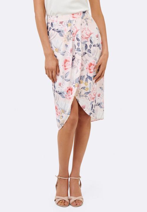 Forever New (Spree) - Hollie Drape Wrap Skirt Pale Pink