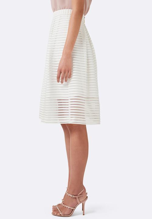 Forever New (Spree) - Penelope Stripe Prom Skirt White
