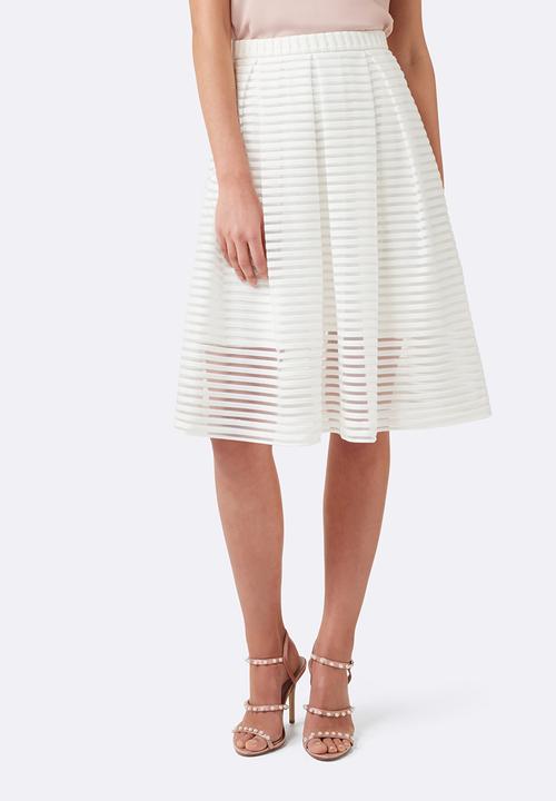 Forever New (Spree) - Penelope Stripe Prom Skirt White