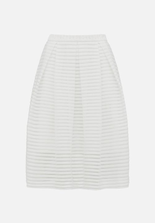 Forever New (Spree) - Penelope Stripe Prom Skirt White