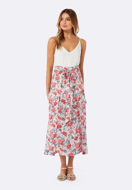 Forever New (Spree) - Celeste Tie Waste Maxi Skirt Red