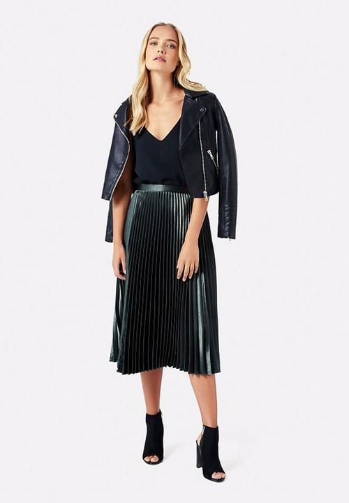 Forever New (Spree) - Harriet Pleated Midi Skirt Dark Green